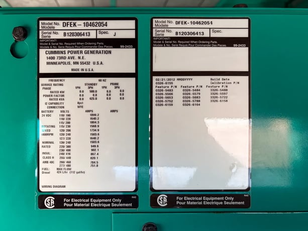500 KW Cummins #DFEK-10462054, diesel generator set, standby, enclosed, 277/480 Volts, 3 phase, 267 hours - Image 5