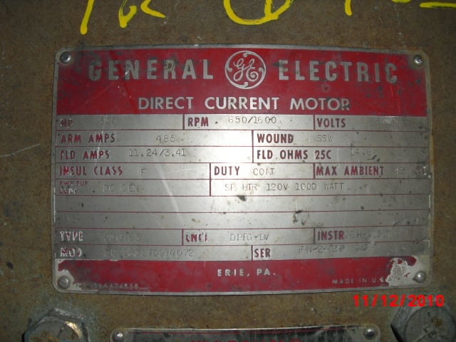 300 HP 650 RPM General Electric, Frame 6453, DPFVBB, 500 VA - Image 3