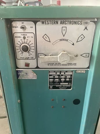 10 KVA Western Arctronics, Rocker Arm Spot Welder, 24" arms, water cooled, foot operated - Image 3