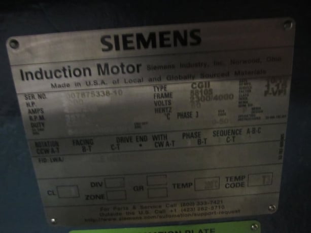 2000 HP 3600 RPM Siemens, Frame 5810S, weather protected enclosure type 2, SB, new, 2300/4000 Volts (2 - Image 4