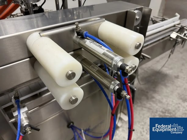 Accutek #AVF4-16, Inline Piston Filler, bottom up fill, slat conveyor, Delta Control, 2022 - Image 8