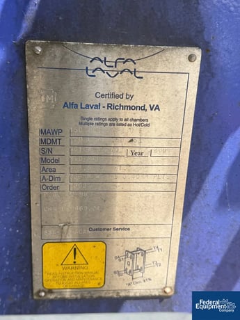 Alfa Laval Temperature Control Skid, Stainless Steel, w/ 144.5 sq.ft heat exchanger (2 available) - Image 7