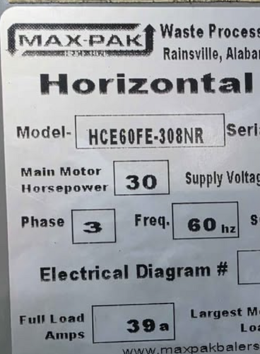 Max-Pak #HCE60FE-308NR, Horizontal Baler, 2017 - Image 6