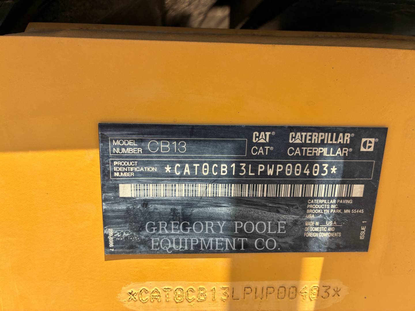 Caterpillar CB13, 2181 hours, S/N: PWP00403, 2019 - Image 6