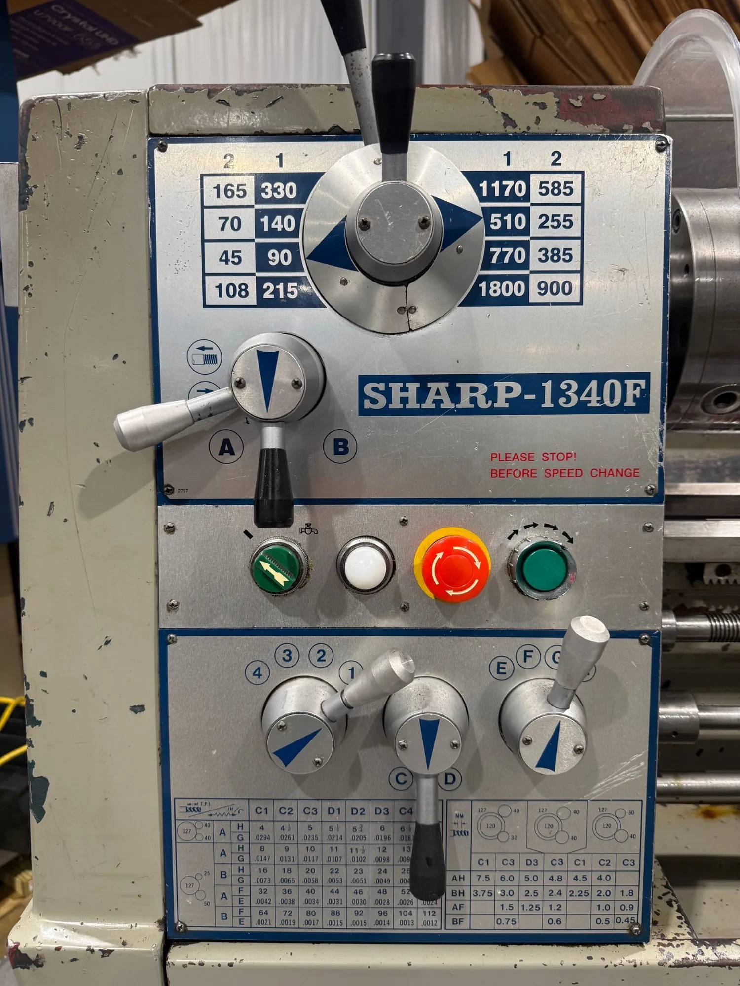 13"/19" x 40" Sharp #1340F, precision gap lathe, 8" Bison 3-jaw chuck, 1-1/2" bore, 1800 RPM, D1-4, 2001 - Image 6