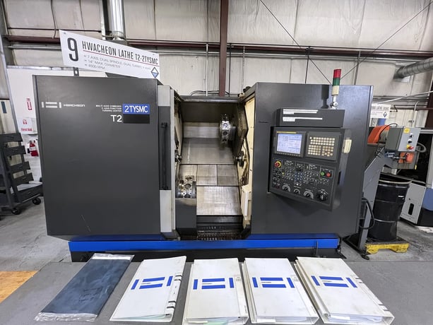 Hwacheon #T2-2T-YSMC, CNC lathe, 20.4" swing, 2.5" bar, 14.17" dia., 23.62" lgth, 3500 RPM, A2-6, 12 turret - Image 10