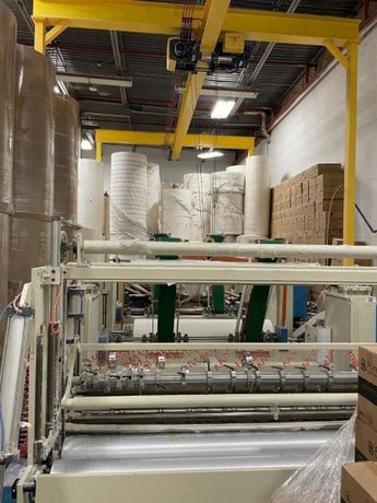 112" Baosuo #PF-A-2900, Slitter Rewinder, 88" max. unwind diameter, 48" max. rewind diameter, 750 FPM, 480 - Image 2
