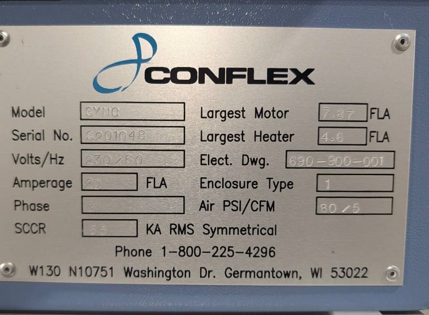 Conflex #Sync, Continuous Motion Servo Side Seal Shrink Wrapper, 22" width x 10" H max. package, 30" max. - Image 5