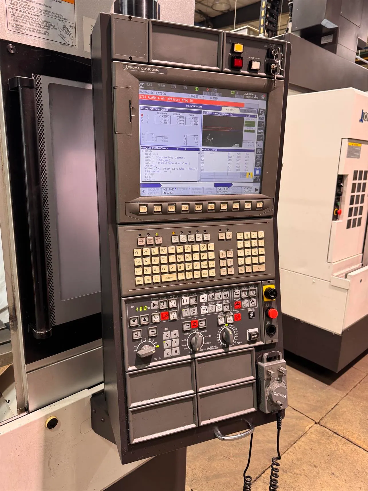 Okuma #MB-66VA, CNC vertical machining center, 32 automatic tool changer, 59" X, 25.9" Y, 25.9" Z, 15000 RPM - Image 7