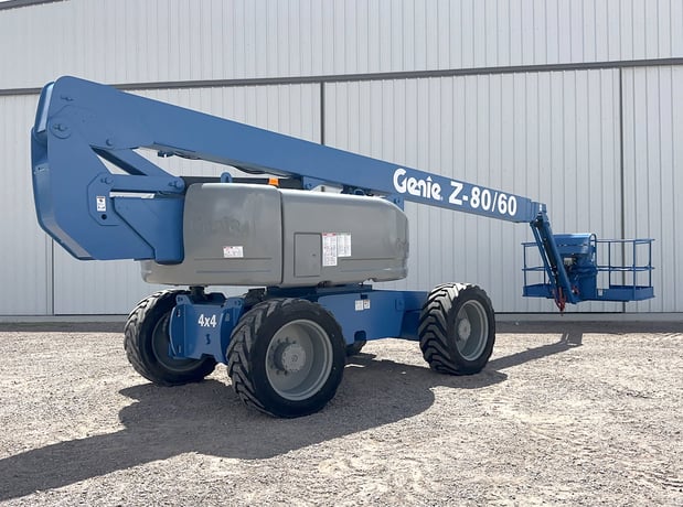 500 lb. Genie #Z-80/60, boom lift, 78' lift, Perkins 408D-33 diesel engine, 4X4, pneumatic tires, 2010 - Image 1