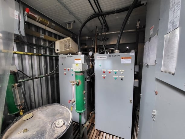 Caloritech #VSB, Dual Electric Boiler Container Package, (2) hot water boilers, 75 KVA Delta 600 to 208Y/120 - Image 1