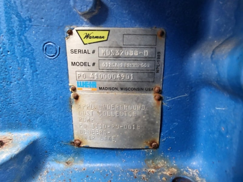 350 GPM @ 240' TDH, Warman #032CAHRRRMM2660, Horizontal Centrifugal Slurry Pump, 3" suction x 2" discharge - Image 2