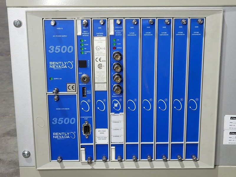 Bently Nevada #3500, Machinery Monitoring System, 3500/15 AC power supply, 3500/20 rack interface module - Image 2