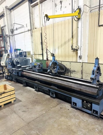 Dainichi #DL75X400, CNC flat bed lathe, 29.5" swing, 12" chuck, 3-jaw, 3.3" bar, 157" centers, 28.8" dia. - Image 2