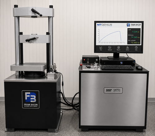 60000 lbf. (300kN) Satec #HVL, servo hydraulic tension & compression testing machine, 30" tension opening - Image 1