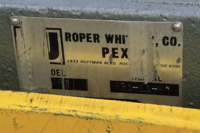16 gauge x 4' Pexto #PH-52, power squaring shear, 24" back gauge, 45 SPM, 2 HP, foot pedal, 1985 - Image 9