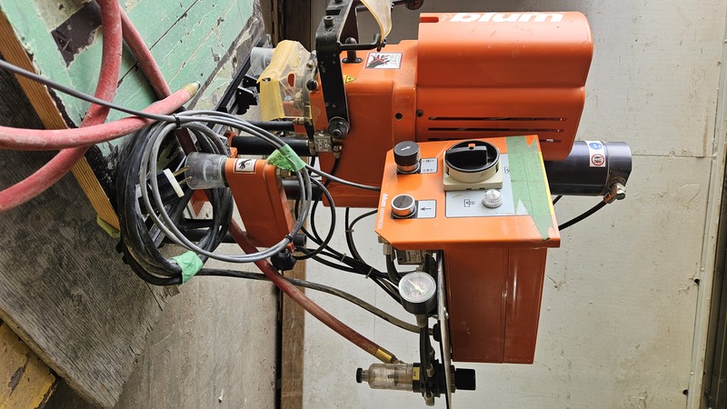 1 Spindle, Blum #Minipress-P, Vertical Pneumatic Boring & Insertion Machine, 35 mm hinge cup boring, 220 V. - Image 3