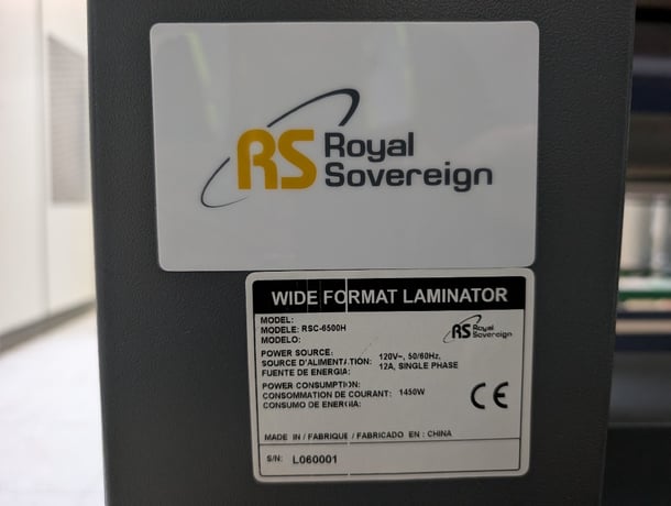 65" Royal Sovereign #RSC-6500H, Hot Laminator, 25 FPM, damaged roller - Image 2
