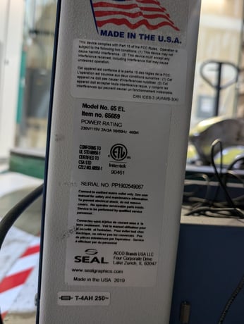 65" Seal #65EL, Cold Laminator, 14 FPM - Image 2