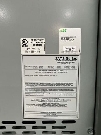 3000 Amp. ASCO #G3ADUSA33000NGXM, automatic transfer switch, 480 Volts, 3PH, Nema 3R - Image 6