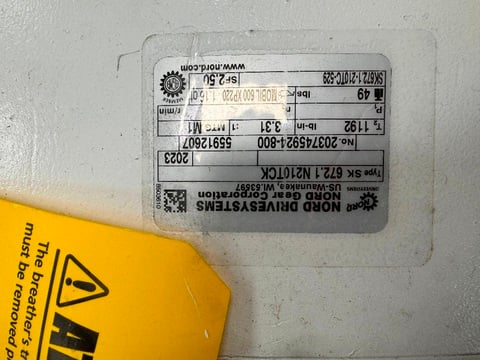 MasoSine, Sanitary Sine Pump, Nord gear reducer, 3.31:1 ratio, ABB variable frequency drive, 2023, (3 - Image 6