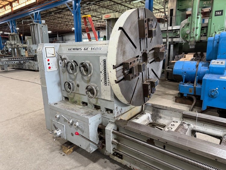 57" x 324" Geminis #GE1400, engine lathe, 42" swing over cross slide, 72" swing in gap, 4-1/4" spindle hole - Image 3