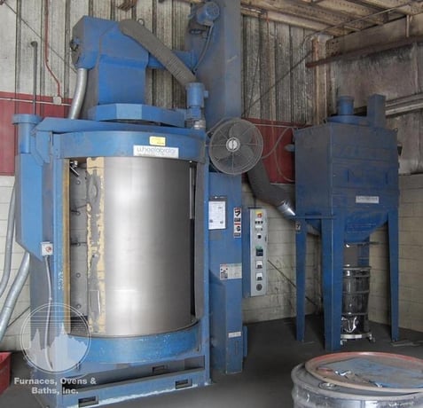 Wheelabrator #SLH-2460, spinner hanger shot blast machine, 24" diameter x 48" H chamber capacity - Image 1