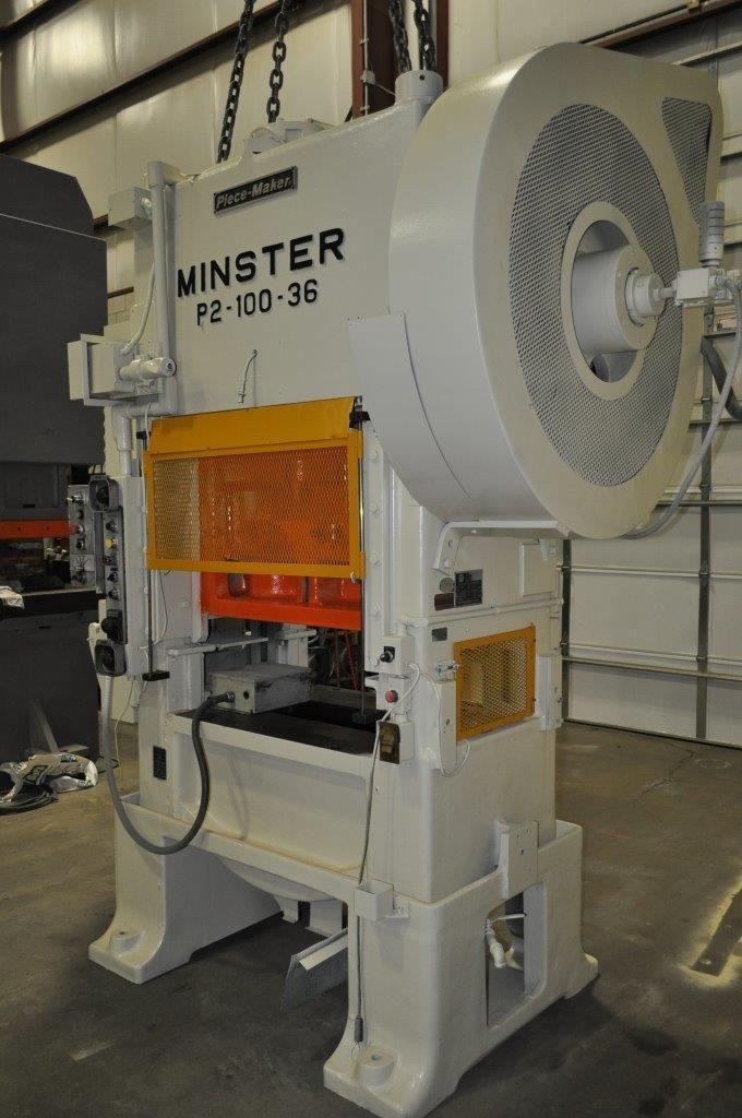 100 Ton, Minster #P2-100, straight side double crank press, 3" stroke, 16" Shut Height, 4" adj., 100-300 SPM - Image 10