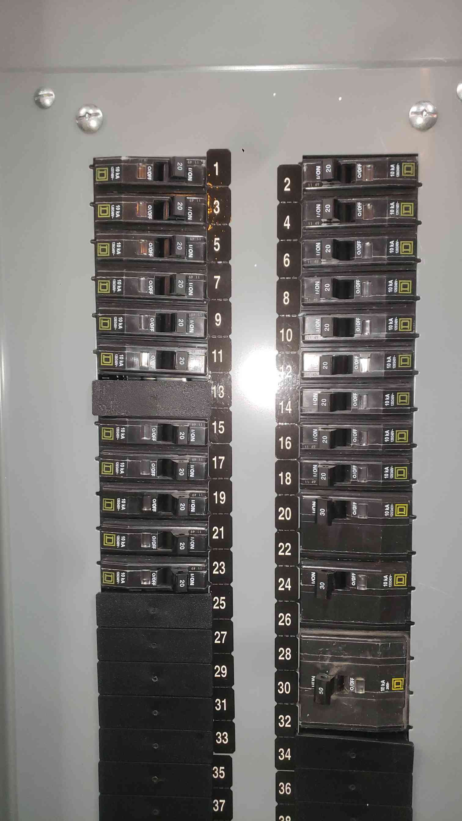225 Amp. Square D, NQ442L2C, panelboard, 120/208 Volts, 3 Phase, 42 circuit, w/ 23 QO breakers - Image 7