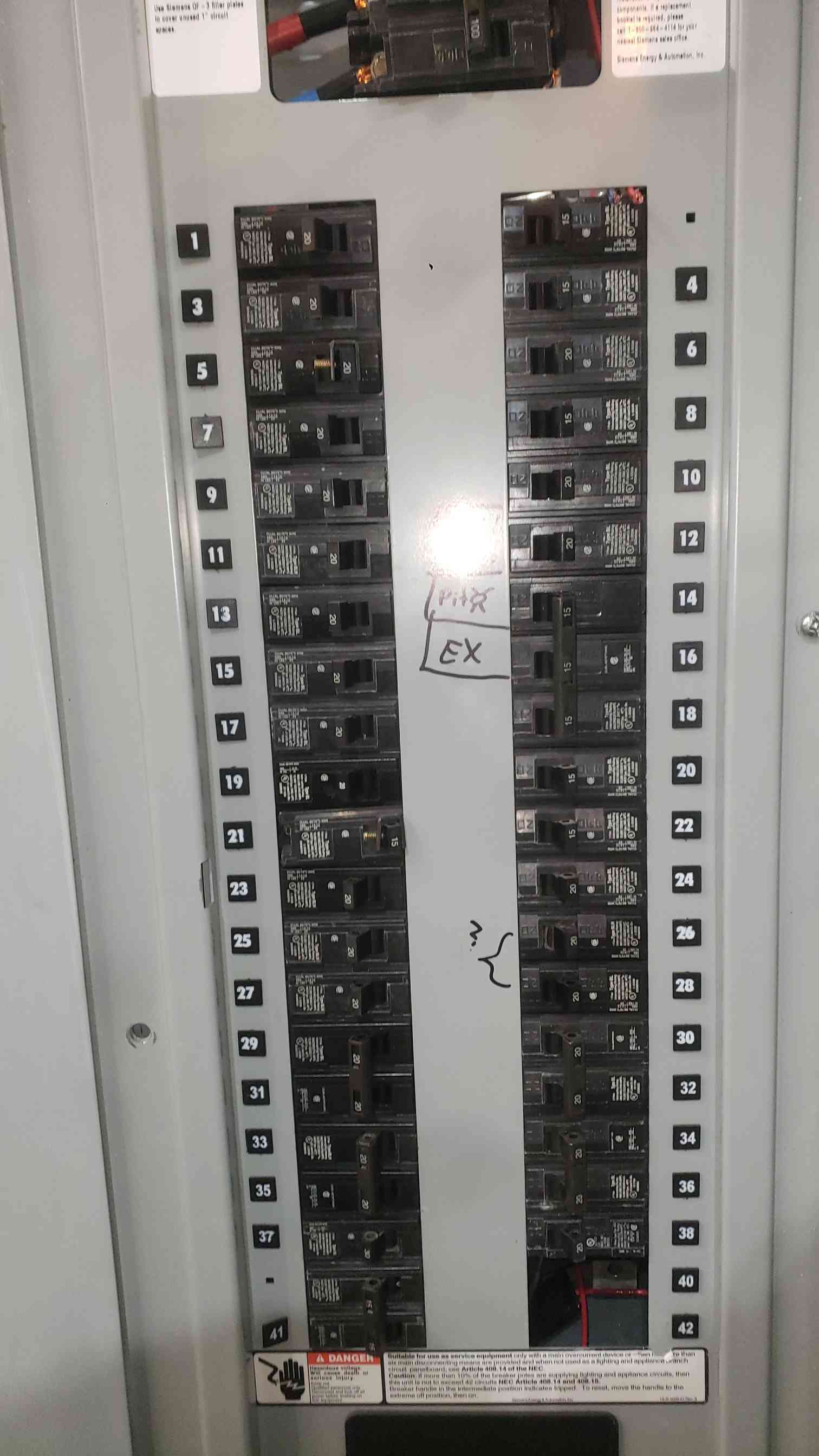 250 Amp. Siemens, P1, #P1C42QH150CTS, panelboard, 120/208 Volts, 3 Phase, main breaker, 27x 20A, 9x 15A - Image 8