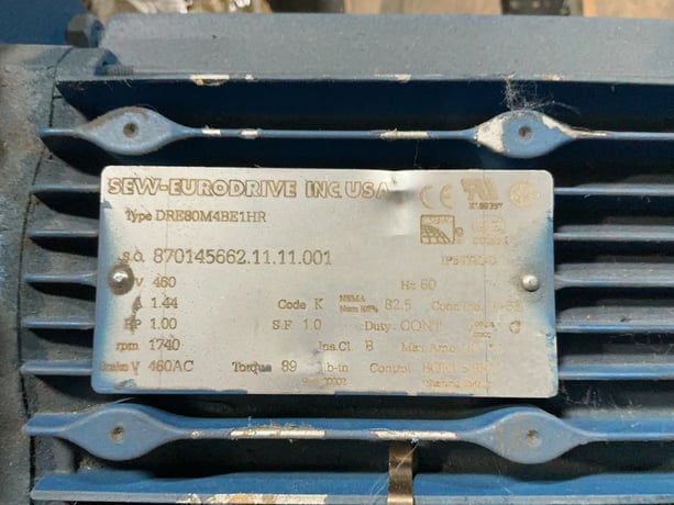 1 HP @ 1740 RPM, Sew #R147R77DRE80M4BE1HR, Gear Drive, 1.44 A - Image 2