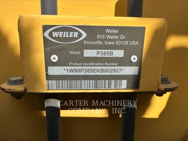 Weiler P385B, Asphalt Paver, 3248 hours, S/N: P385B-2927, 2019 - Image 6
