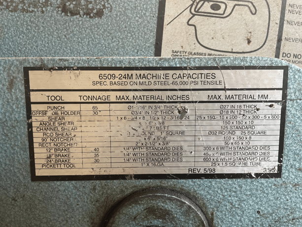 6" x 6" x 3/8" Scotchman #6509-24M,, ironworker, 65 ton, 4 station, 1999 - Image 5