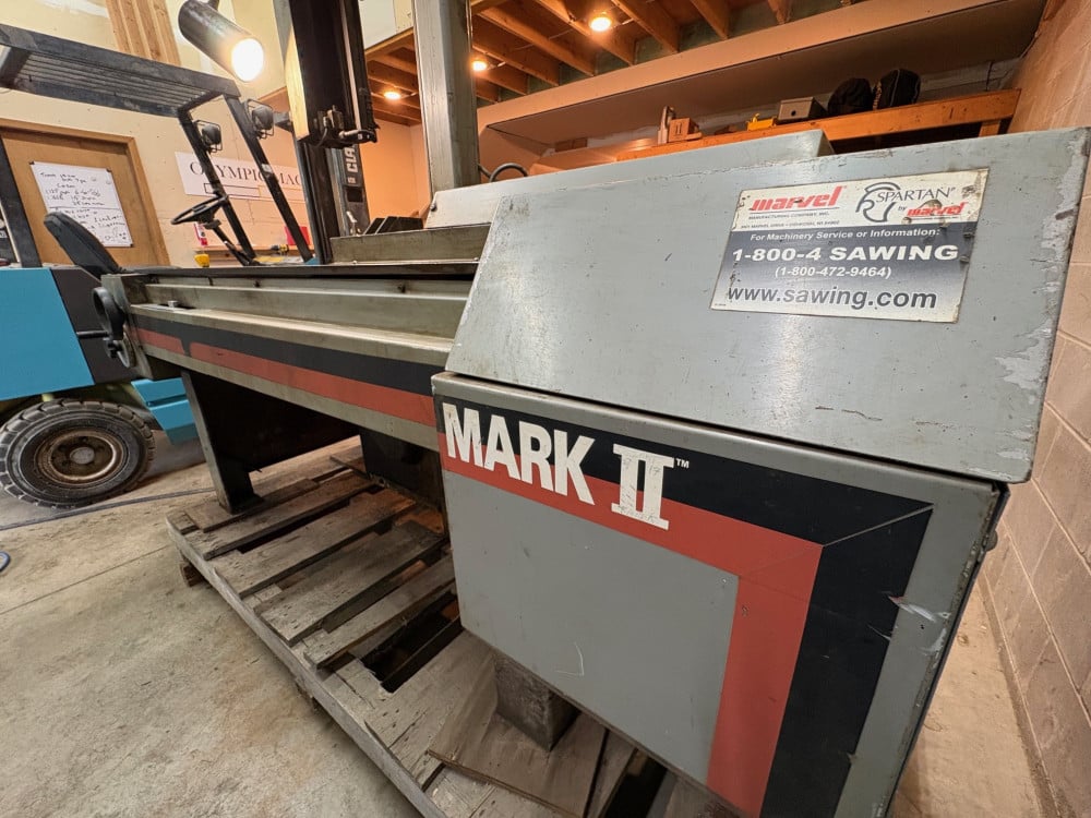18" x 22" Marvel #Mark-II, vertical bandsaw, 14' 6" x 1" x 0.35" blade, 50-450 FPM, S/N 830657, 33" x24.25" - Image 7