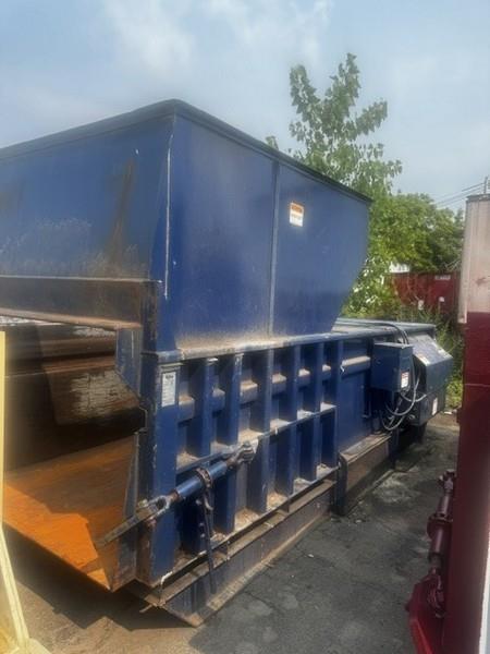 Marathon #RJ-450, stationary compactor, 4 cu.yd., 15 HP, 6" cylinder, 67" x 60" clear top opening, side - Image 2