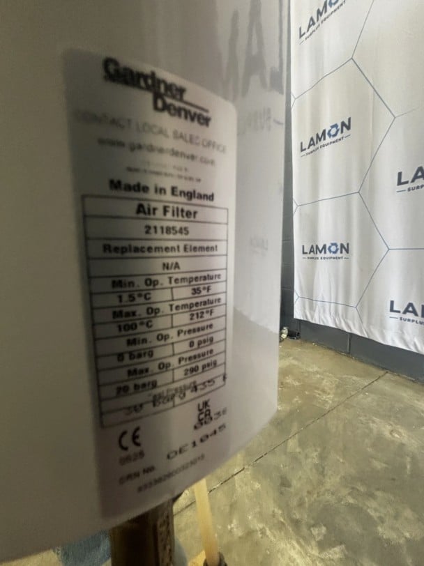 440 cfm, 130 psig, Gardner Denver #L55-75F, Rotary Screw Air Compressor, 100 HP, 212&deg;F max. operating - Image 4