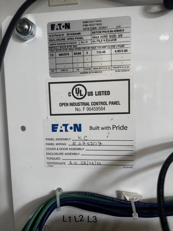 440 cfm, 130 psig, Gardner Denver #L55-75F, Rotary Screw Air Compressor, 100 HP, 212&deg;F max. operating - Image 10