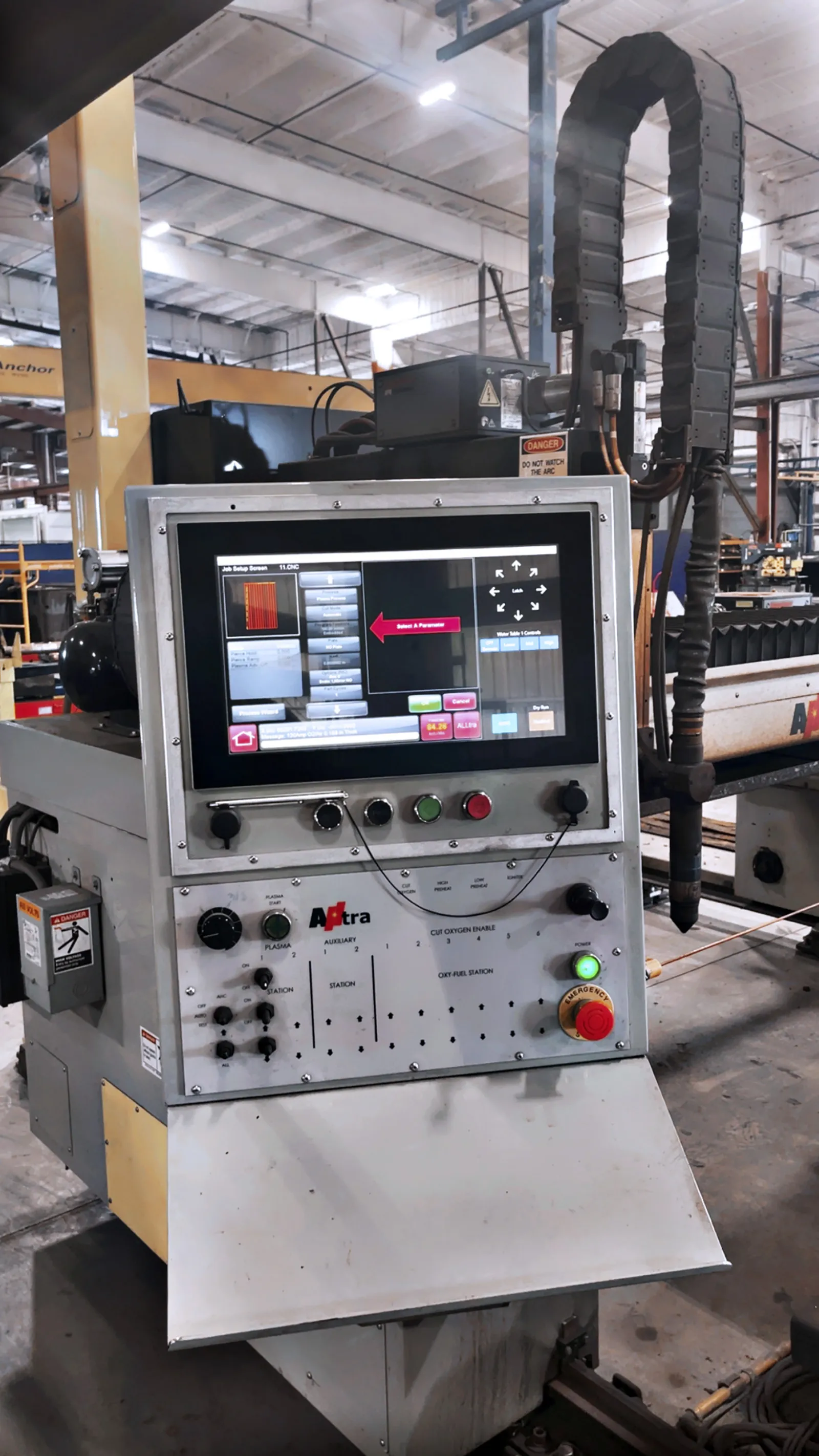 Alltra #WT-92x174, CNC plasma cutting system, 92" x174" water table, 300 amp, 2" pierce, 3-1/8" severance - Image 2