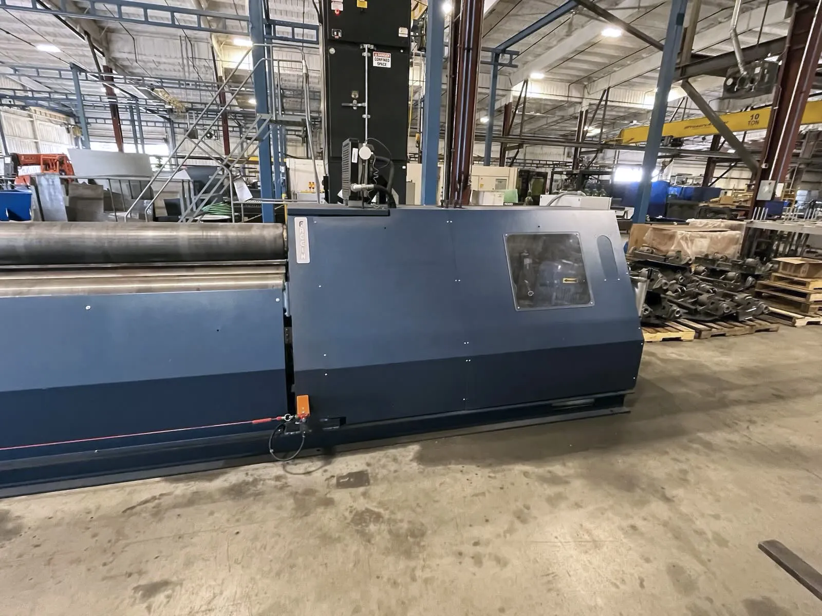 141.7" Faccin #4HEL-3628, hydraulic 4-roll plate bending roll, 9.65" top roll, 9.2" lower roll, 7.56" side - Image 5