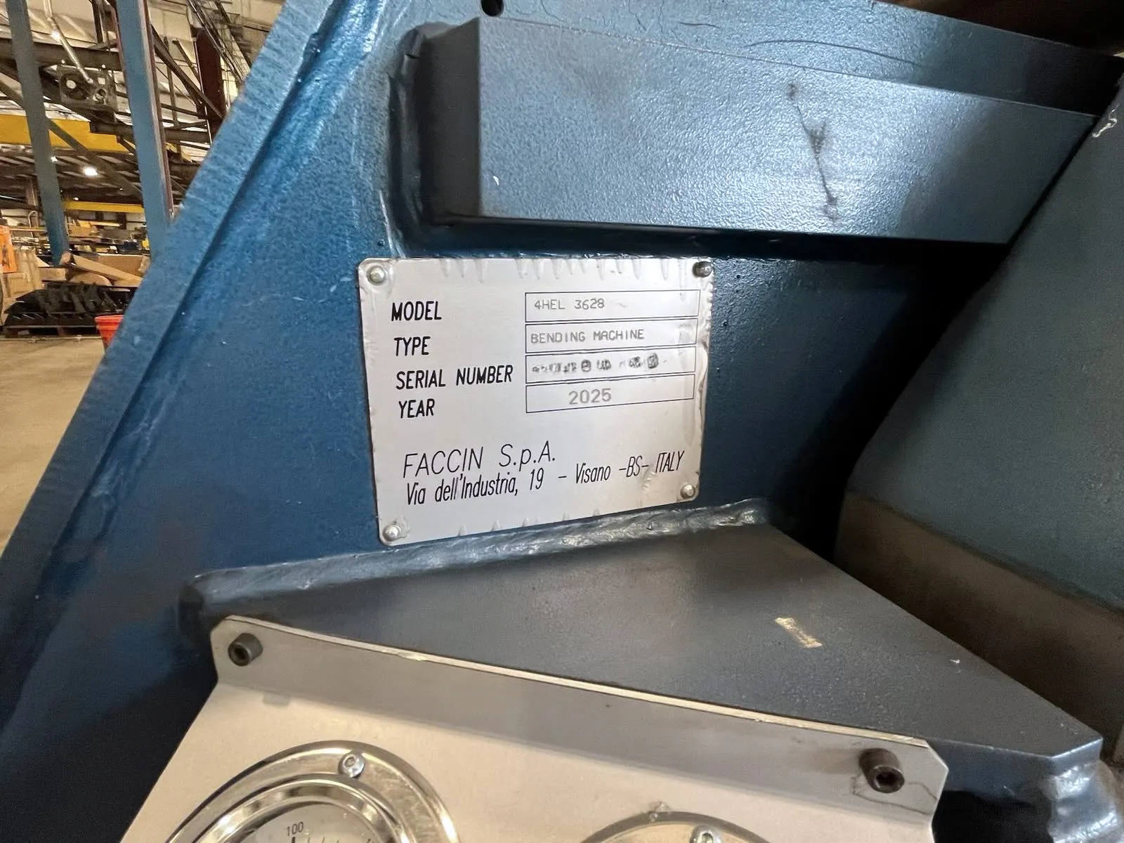 141.7" Faccin #4HEL-3628, hydraulic 4-roll plate bending roll, 9.65" top roll, 9.2" lower roll, 7.56" side - Image 9
