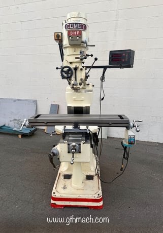 Mighty Comet #3VHG, Milling Machine, 9" x42" table, 3 HP, 24" x12" x16" travel, digital read out, 1-shot - Image 1