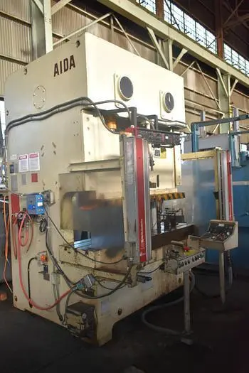 121 Ton, Aida #NC2-110(1), Double Crank Gap Frame Press, 4.33" stroke, 15 HP, 74" x 20.4" bed, air clutch & - Image 2