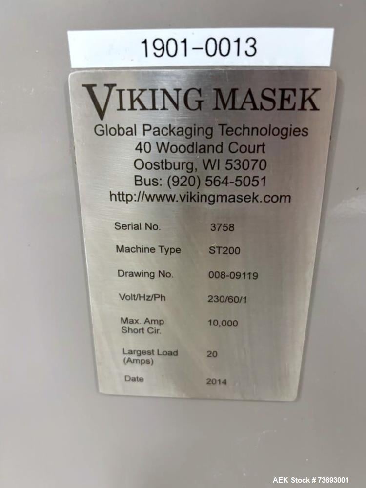 Viking Masek #ST-200, Dual Lane Vertical Stick Pack Machine, 35mm Sticks, 65 CPM Max, 1/60/230V, 2014 - Image 3