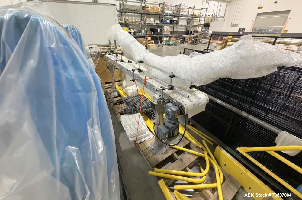 Fanuc #M710/M20, robotic palletizing, (1) LR-Mate-7L Robot, (1) R-100iC Robot, Sleeving Device, Safety - Image 1