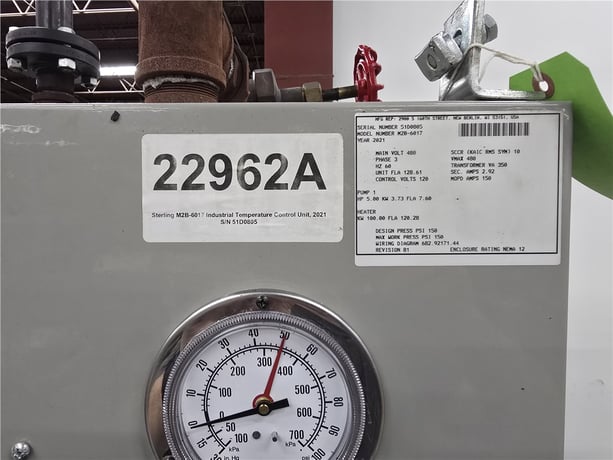 100 KW Sterling #M2B-6017, temperature control oil unit, single zone, 5 HP pump, 150 psi, 480/3/60, NEMA 12 - Image 4