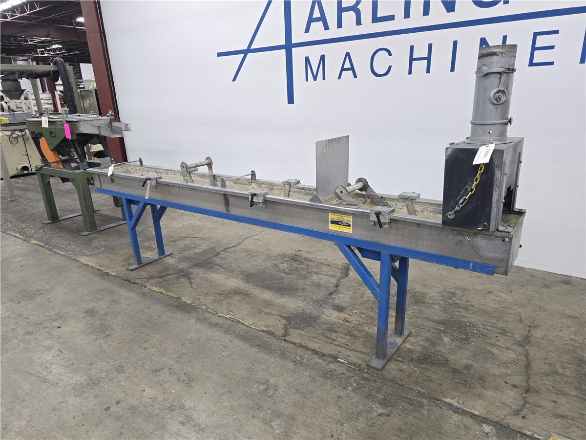 12" width x 8.5" D x 12' L water bath, strand pelletizing, 38" infeed, (3) adjustable roller guides - Image 3