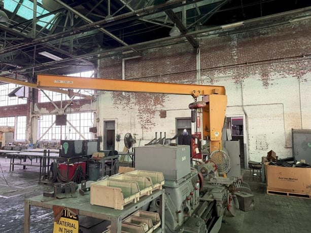1 Ton, Jib Crane, 14' span, w/ C & M hoist - Image 1