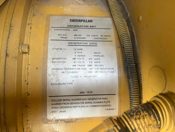 285 KW Caterpillar #SR4B, Diesel Generator Set, 480 Volts, 1800 RPM, Caterpillar 3306 engine, circuit - Image 9