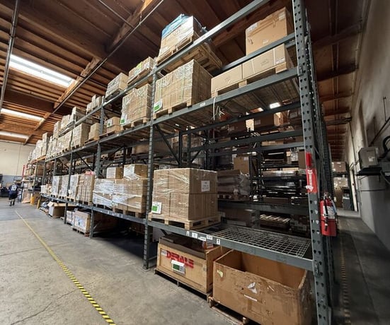 Pallet Racking, Lot of 130 Bays, 4 shelves each, RidgeU / Sturdi Built / Interlake Sammons uprights & beams - Image 1