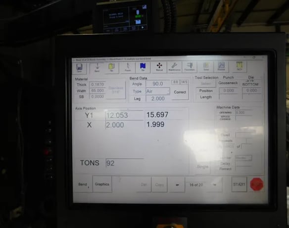 250 Ton, Standard #AB250-12, CNC Hydraulic Press Brake, 12' overall, PC 800 CNC Control, 48" Backgauge - Image 6